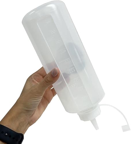 Miniatura 2 de 2 botellas exprimibles de aceite de ketchup para condimentos de chorro, medidas, tapas de boca ancha, 32 onzas