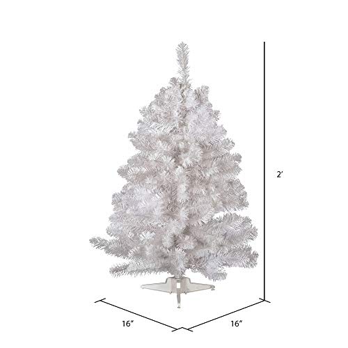 Vickerman 2' Crystal White Spruce Artificial Christmas Tree, Unlit - Faux Spruce Christmas Tree - Seasonal Indoor Home Decor #TOP2