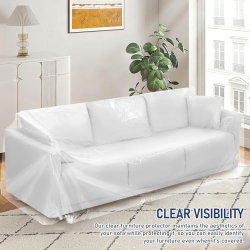 Funda protectora transparente para sofá y cubierta de plástico resistente 6