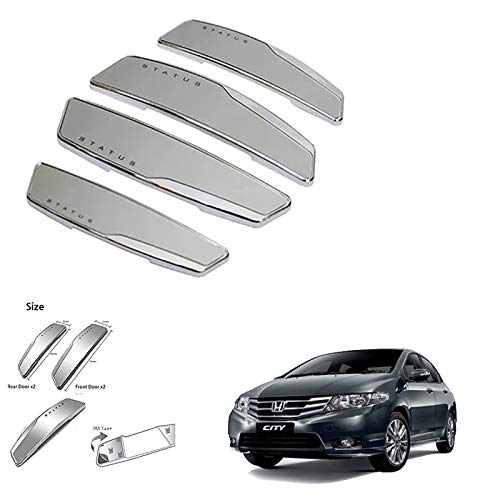 JAINFAM® Status High Gloss Premium Door Edge Guards Set of 4-(Made in Korea) - Silver for Honda City Ivtec