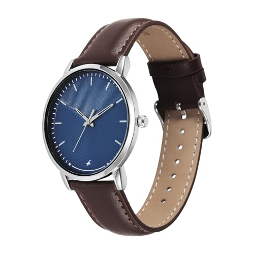 Fastrack Stunners X Quartz Analog with Blue Dial Brown Leather Strap Watch for Men - 38159SL02 - Image 4