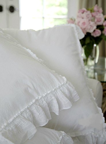 Piu Belle Shabby Chic Ruffled Duvet Comforter Quilt Cover 3pc Set Full/Queen 100%