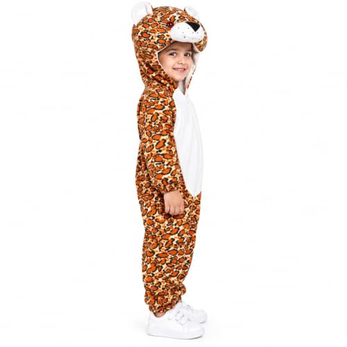 Image of Raj Costume Animal Fancy Dress Costume for Boys & Girls | Hooded Full Body Wildlife Zoo Animal Jumpsuit | Soft Costume for School Function, Fancy Dress, Halloween, Birthday, Cosplay & Role Play