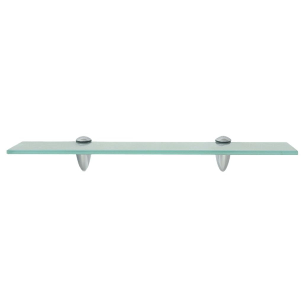 Estante de cristal templado con base de metal, para pared de almacenamiento, transparente, para baño, 50 x 10 cm, carga 10 kg