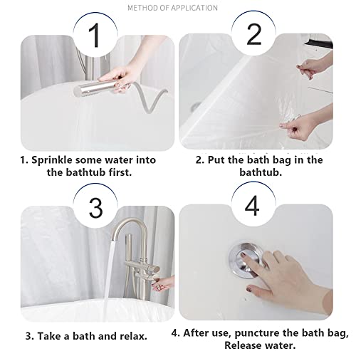 image for Healcity 10 Packs of Disposable Portable Bathtub Cover Lining, Large B