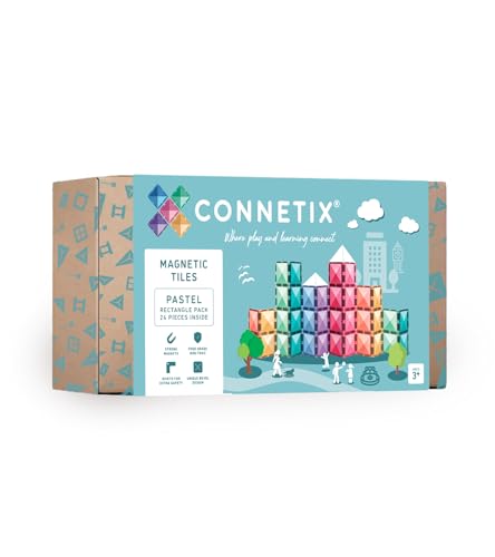 Set 24 Pezzi Rettangoli Magnetici CONNETIX - Color Pastello, Per Costruzioni, Gioco Educativo