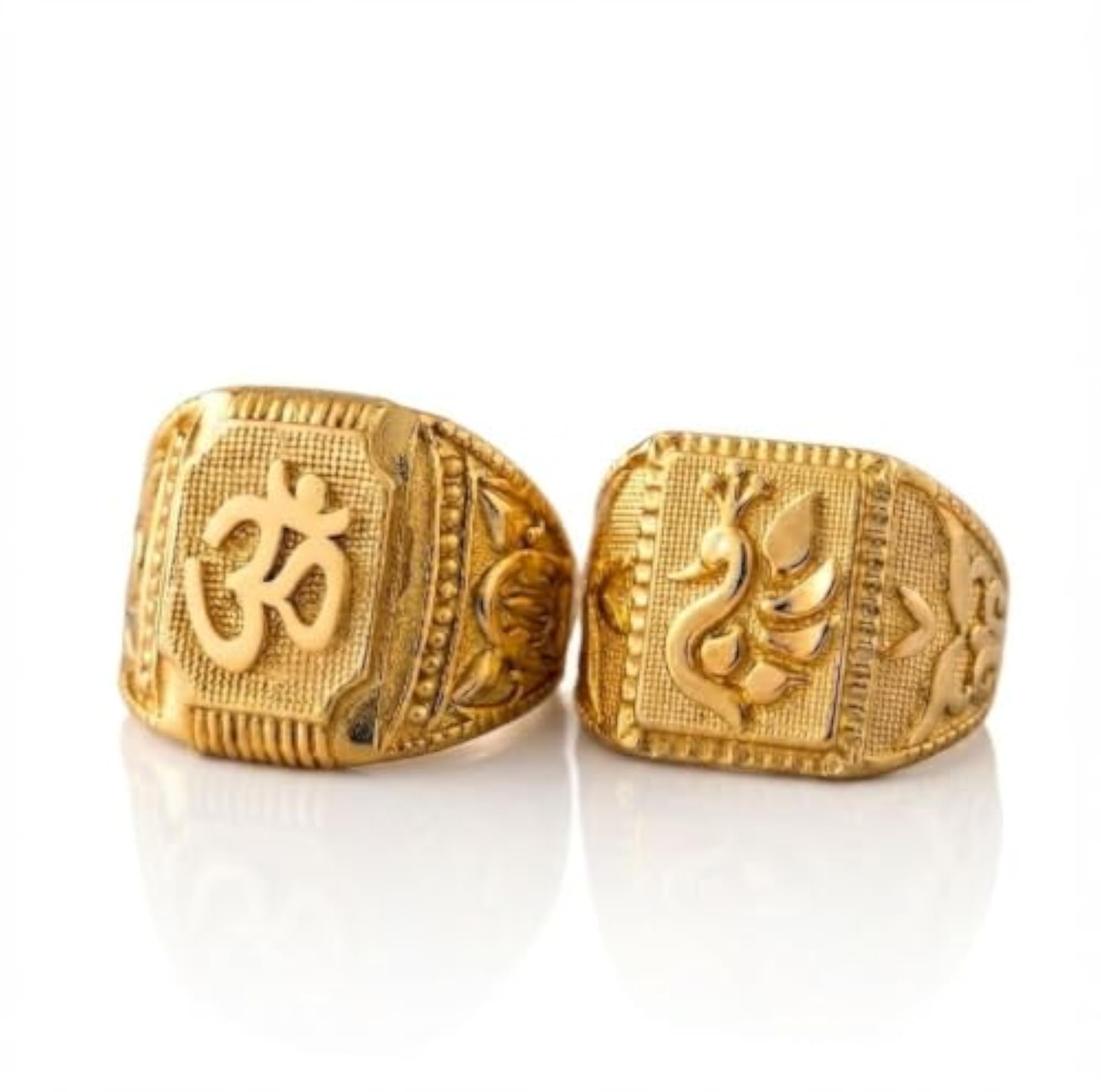 Om & Peacock Ring for Men And Boys