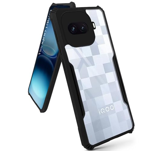 Image of Jkobi Hybrid Back Cover Case for Vivo iQOO 15R 5G (Shockproof with Polycarbonate Clear Panel | Professional Black)