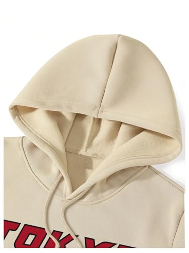 GORGLITTER Men's Vintage Car Graphic Hoodies Long Sleeve Drawstring Oversized Pullover Tops Apricot XX-Large4