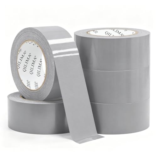 Image of QILIMA Heavy Duty Duct Tape, Professional Grade Duct Tape for Photographers, Industrial, Professional Use, 2 Inch X 30 Yards, 5 Rolls Gray