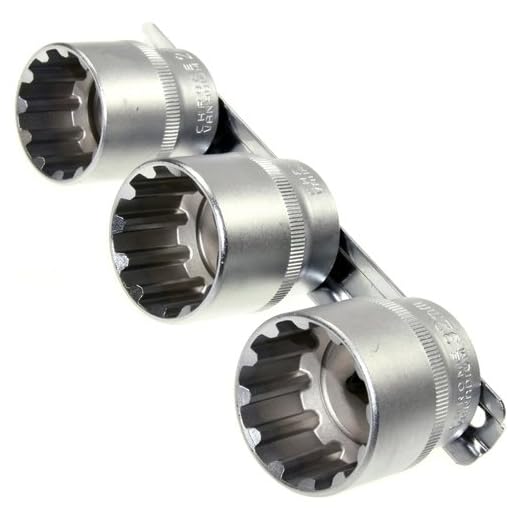 3 x Multi Steckschlüsseleinsatz/Schraubendreher-Einsätze 27 30 32 mm ZOLL Vielzahn (Doppel-Sechskant/Doppel-6-kant) TORX®auf Steckleiste