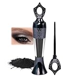 Kohl Powder Eyeliner, Schwarz Puder Eyeliner Wasserfest, Augenliner für Smokey Eyes, Hochpigmentiertes Gothic Eyelinerstift Augen Makeup, Langlebig & Wischfest Augenpuder für Party, Halloween & Alltag
