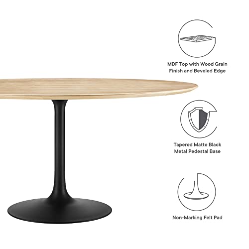 Image of Modway Lippa Dining Table, 60 inch, Black Natural