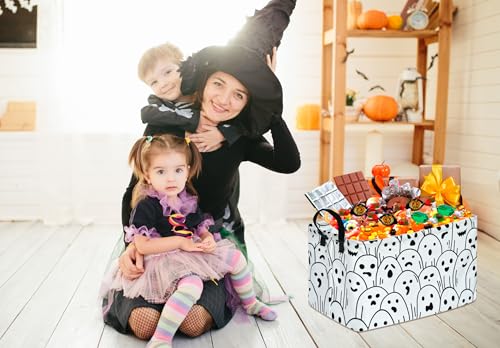 Image of Halloween Box Hamper Storage Basket Collapsible Organizer Bin Gift Shelf Baskets for Home and Kitchen Storage
