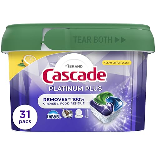 Cascade Platinum Plus Lemon Dishwasher Pods Dishwasher Detergent Tabs Tablets Dish Detergent Pod Dish Soap, 31Count - image 1