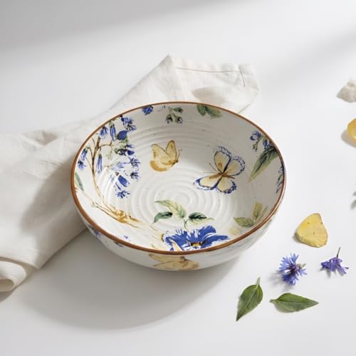 Image of SNS Neelanjali Ceramic Serving Bowl | Premium Salad & Snacks Bowl | Semi-Matt Finish Dinnerware for Oats Pasta Fruits & Desserts | Tableware for Gifting (Neelanjali Kitchenware Bowl, 1 Piece)