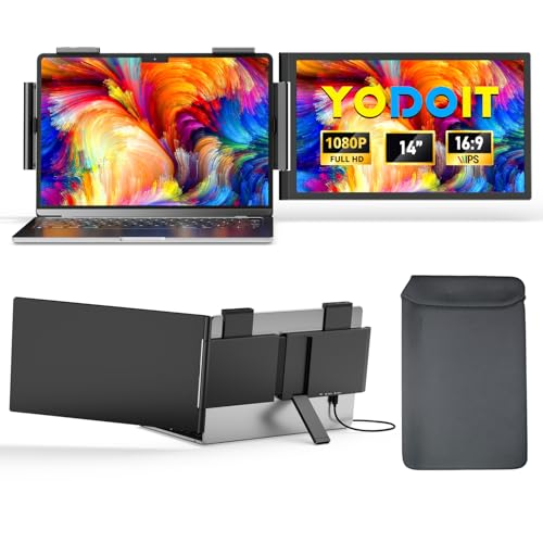 Image of Yodoit Laptop Screen Extender, 14 inch FHD 1920x1080 Travel Monitor with USB Type C Port and Built-in Speakers Compatible with MacBook