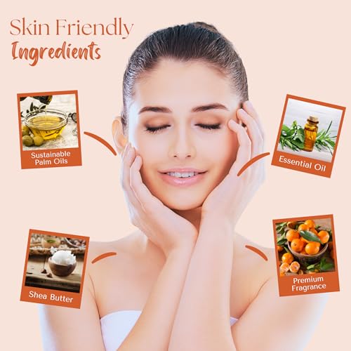 Image of Wavertree & London Sicilian Orange Scented Natural Soap (2 Bars), 7oz Moisturizing French Triple Milled Soap Bars enriched with shea butter - Pure Plant Based Bath & Body Bars for All Skin Types