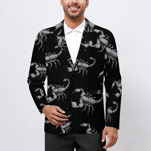 Cartoon Scorpion Men's Blazer Printed Button Suit Jacket Slim Sport Coat Blazers2