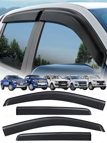 Déflecteurs d'air Ford Ranger double cabine lot de 4 visières teintées 2012-2022
