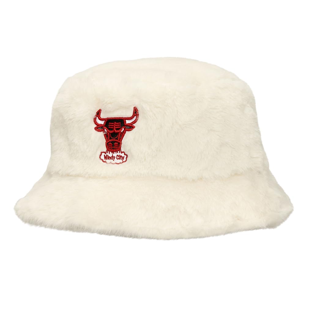 Bucket hat Chicago Bulls blanc en coton taille S/M pour l'été