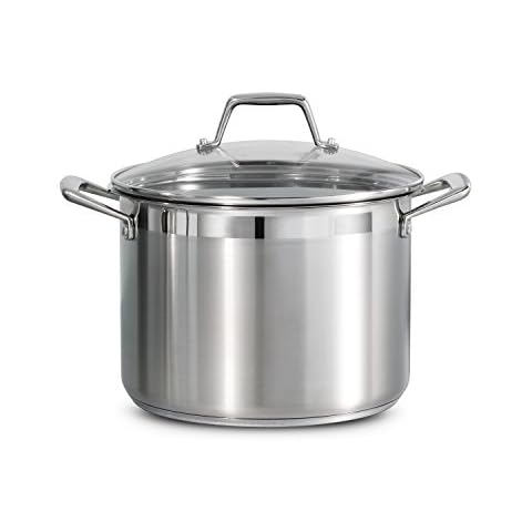 Tramontina Lock & Drain Pasta Cooker Pot with Strainer Lid 18/8 Stainless Steel 8 Qt, 80120/509DS Cover