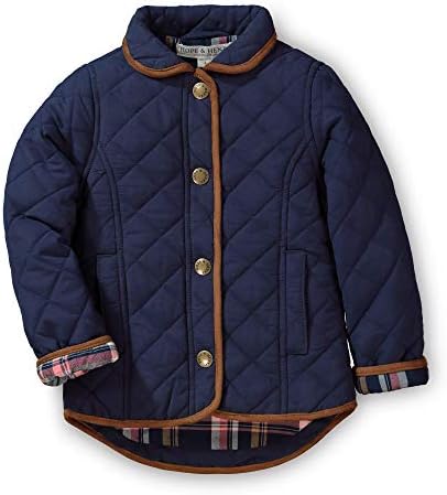 Hope & Henry Girls' Quilted Riding Coat Navy
