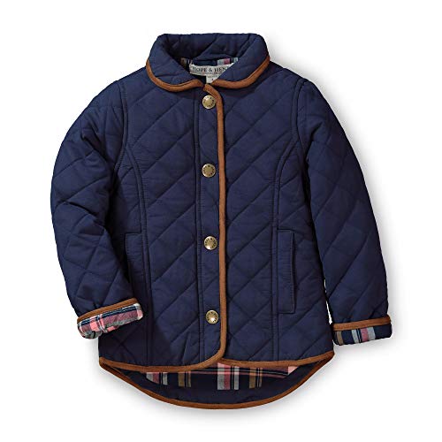 Hope & Henry Girls' Quilted Riding Coat Navy #TOP25