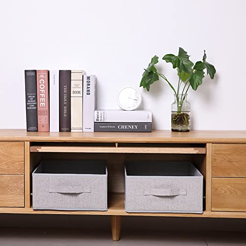 BOMKEE Clothings Collapsible Storage Bins, Foldable Organizers and Storage Baskets Cube Storage Bin for Bedroom Living Room (4 Pack, 15.4x11.4x5.5inch)