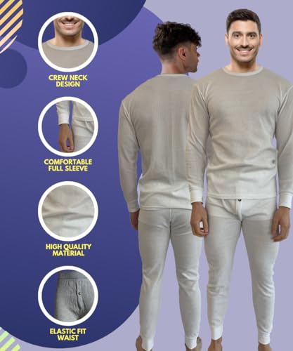 BROOKLYN VERTICAL Mens 2-Piece Waffle Thermals Set | Long Sleeve Shirt, Pants | Thermal Base Layer Set for Cold Weather4
