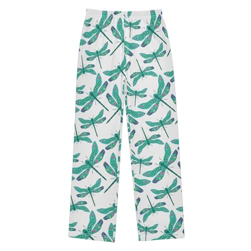 ZZXXB Retro Dragonfly Boys Long Pants Soft Trousers Elastic Waist Kids Lounge Bottoms with Pockets S-XL