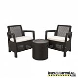 Keter - Conjunto de terraza o balcón Tarifa Balcony con mesa nevera, Color marrón