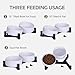 Ceramic Dog Bowl and Cat Bowls Set with 15° Adjustable Wood Stand, Non-Slip Weighted Pet Food and Water Bowls, Dual Raised Feeder for Small Dogs Cats, Matte Glaze Pet Dish 13.5oz Set of 2 (White)