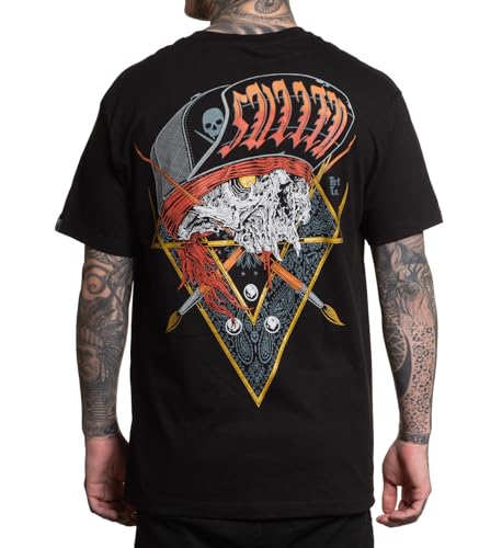 Sullen Men's Thrash Badge Series Tattoo Lifestyle Graphic Standard Short Sleeve Tee Black