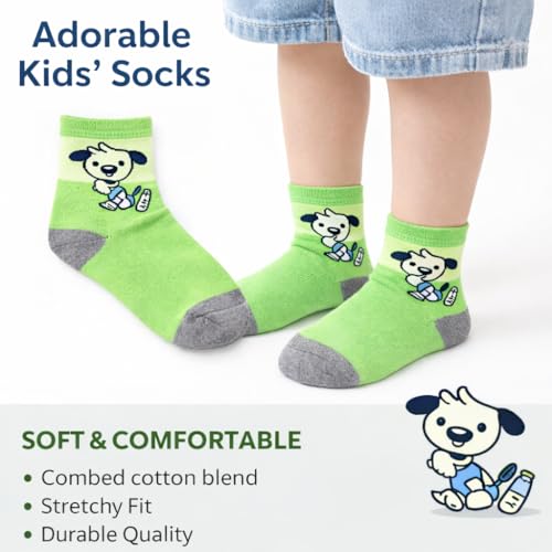 Image of Kids Socks Set, Colorful Designs, Striped Patterns, Cotton Blend, 5 pairs, mix design (1-11 years)