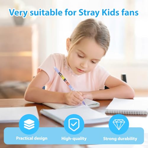 EIROVYA SKZ Merch Stay 12 Stifte Set,Radierbare Stifte,6 verschiedene Skzoo Designs,Erasable Pen,Stay Skzoo,Perfektes für Kpop Fans