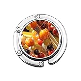 🍓Especificaciones y material del producto ------ Diámetro aproximado 4.5cm / 1.77In. Longitud aproximada de 9 cm / 3,54 pulgadas (cuando se despliega el gancho). Hecho de aleación de aluminio de alta calidad.El gancho antideslizante para monedero se fija en la mesa, por lo que su bolso se puede colgar fácilmente en la mesa.Y preste atención a que el escritorio que use no debe ser demasiado grueso. (Mejor dentro de 1,97 ').