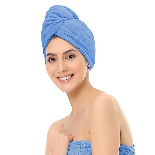 Image of Sassoon Venir Microfiber Hair Wrap Towel for Women (Heaven Color, Free Size) with Smooth Texture Super Absorbent Quick Dry Hair Turban for Drying Hair