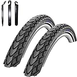 2 x Schwalbe Marathon Mondial Performance Fahrradreifen RaceGuard E-25 Fahrrad Mantel Decke 42-622 (28 x 1.60) inkl. Reifenheber