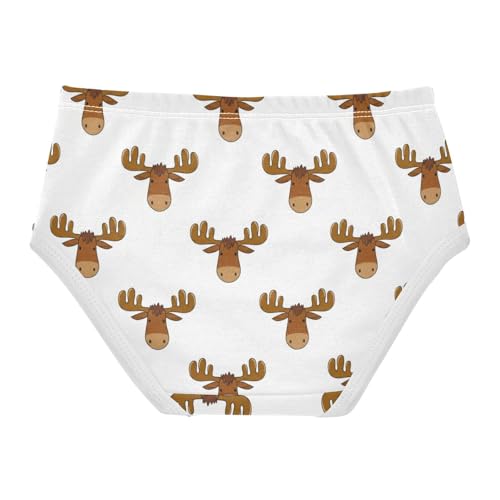 Joisal Cute Deer Head White Cute Panties Girl Girls Underwear Toddlers Cotton Stylish Briefs Girls Undies 2t2
