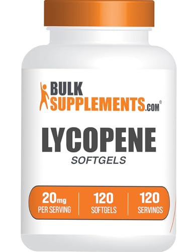 BulkSupplements.com Lycopene Softgels - Lycopene Supplement Antioxidants Supplement - Gluten Free 1 Softgel per Serving (20mg) 120 Softgels (Pack of 1)