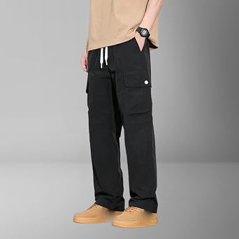 Men's Spring Nylon Trendy Straight Casual Pants