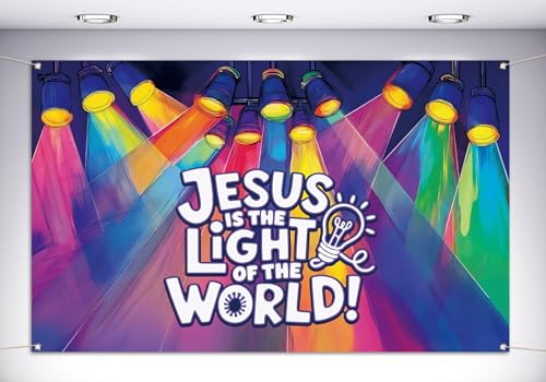 Vohado VBS Photo Booth Backdrop 2026 Summer Bible School Light of the World Decoration Classroom Bulletin Board Wall Decor-5.9×3.6ft