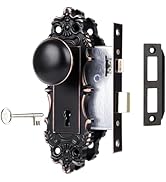 Mortise Lock Set for Interior Door, Antique Door Knob with Lock and Skeleton Key, Old Style Door ...