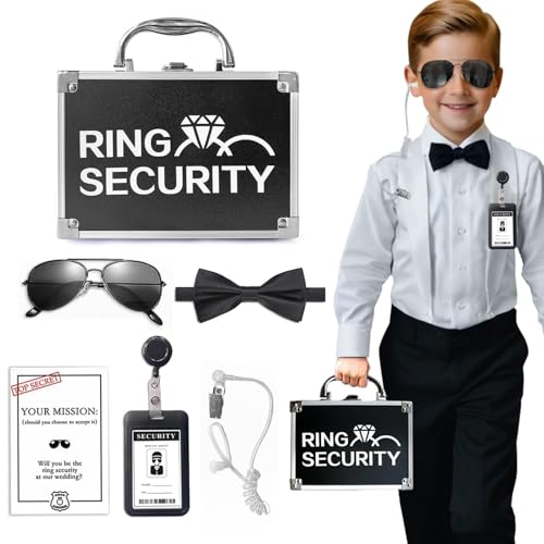 COSLANLEE Wedding Ring Security Box With Holder Pad, Ring Bearer