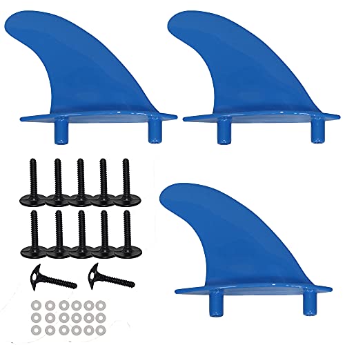South Bay Board Co. - Universal Soft Top Surfboard Fins - 3 Screw-in Foam Surfboard Fins & Screw Set - Stiff Fins for Better Surf Performance - Heavy Duty ABS Plastic Material
