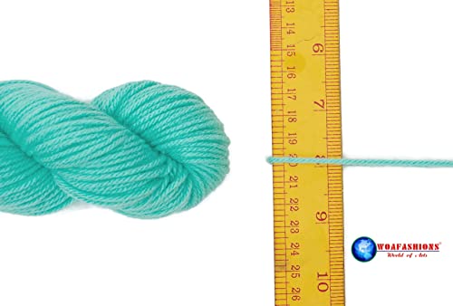 Image of Wool Blend Pastel Color Acrylic Hand Knitting Yarn (Electric Aqua Blue) (Hanks-300gms)