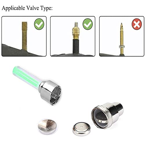 FICBOX 20PCS LED Wheel Lights Car Tyre Light Tire Valve Caps Light for Car Bike Bicycle Motorcycle Wheel Tire Light (Green) - Thumbnail 5