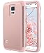 Galaxy S5 Case, S5 Case, ULAK Shock Resistant Hybrid Soft Silicone Hard PC Cover Case for Samsung Galaxy S5, Will NOT Fit S5 Active (Rose Gold)