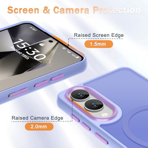 Image of for Samsung Galaxy S25 Edge Case, Matte Magnetic Phone Case with 1 Screen Protector, Support for Magsafe, Translucent Frosted Shockproof Protective Cover for Samsung Galaxy S25 Edge, Lavender Purple